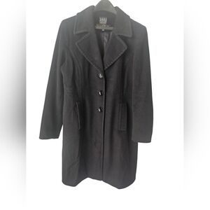 Saks Fifth Avenue -By Loro Piana &Italy   Women's Classic Black Pea Coat 14 Wool